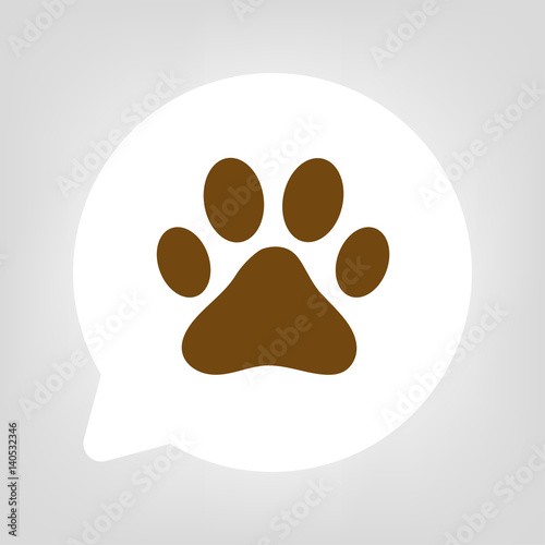 Kreis Sprechblase - Hundepfote - Tierarzt