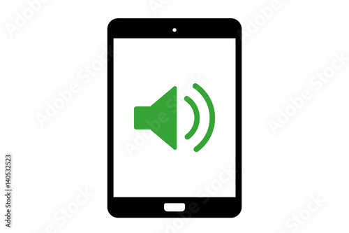 Tablet spielt laute Musik