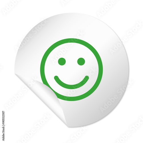 Runder Sticker - Lachdender Smiley - Positiv