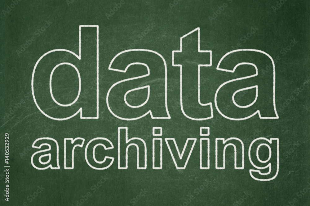 Obraz premium Data concept: Data Archiving on chalkboard background