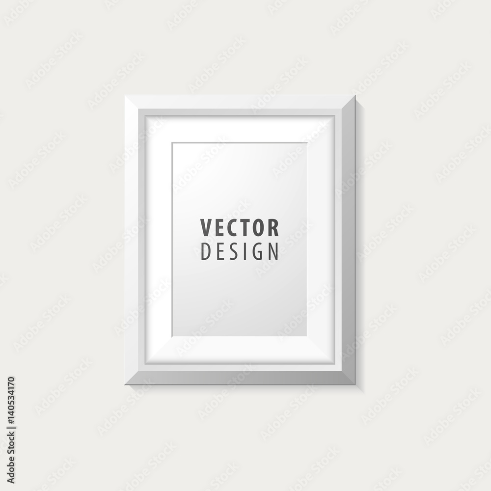 Realistic Minimal Isolated White Frame for Presentations . Vector Elements Realistic Minimal Isolated White Frame for Presentations . Vector Elements