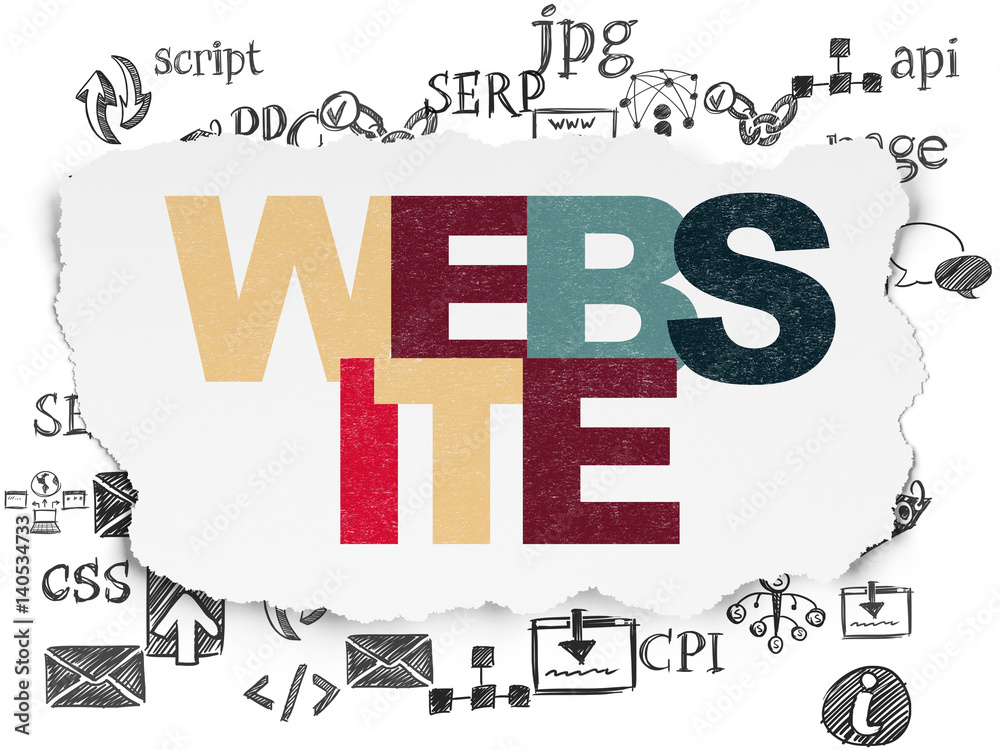 Fototapeta premium Web design concept: Website on Torn Paper background