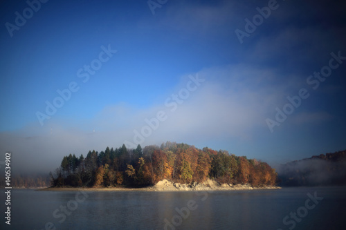Bieszczady, Solina Lake, Rocky Island, autumn landscape