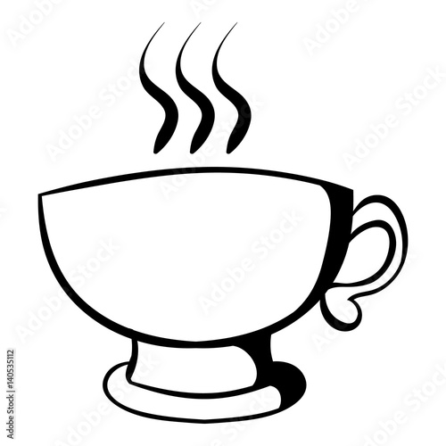 Cup of coffee or tea icon cartoon