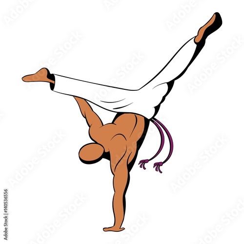 Capoeira dancer icon cartoon