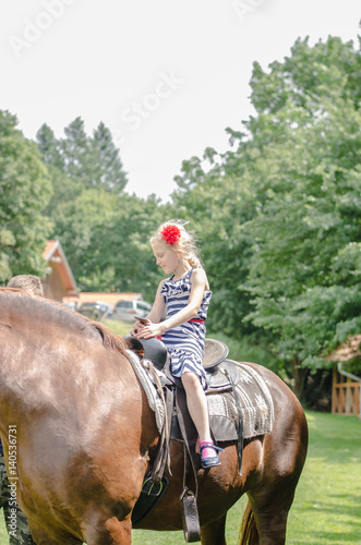 riding a horse