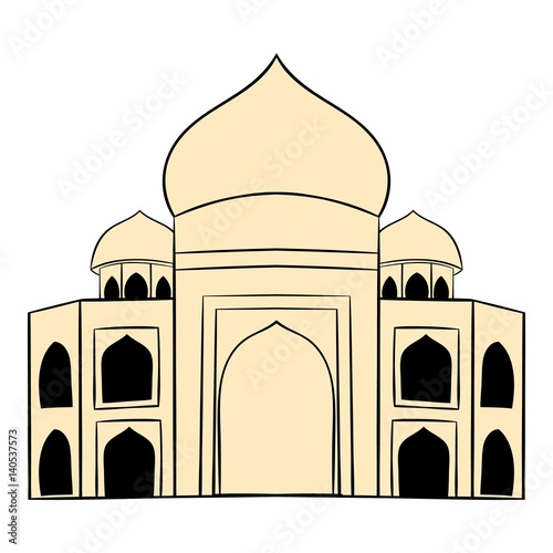 Taj Mahal, India icon cartoon