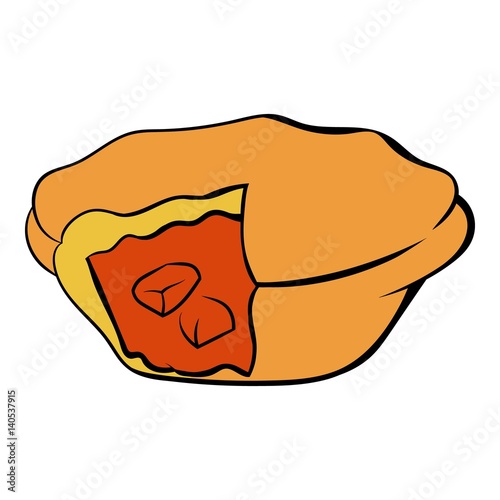 Meat pie icon cartoon