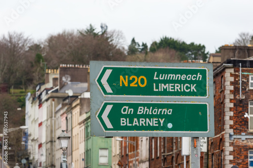 Limerick and Blarney direction signs in Cork, Ireland