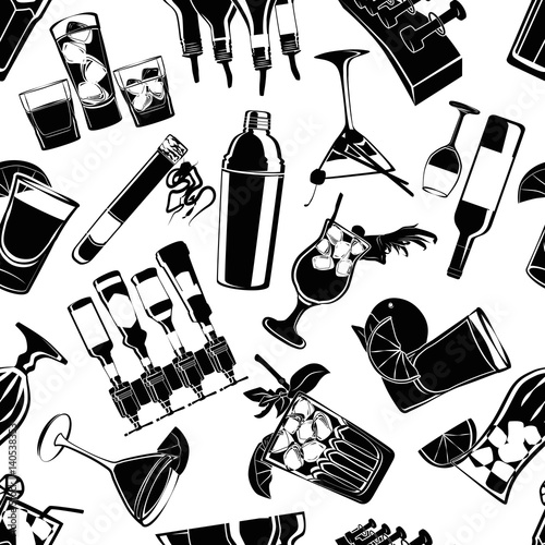Illustration Seamless Pattern Cocktailbar