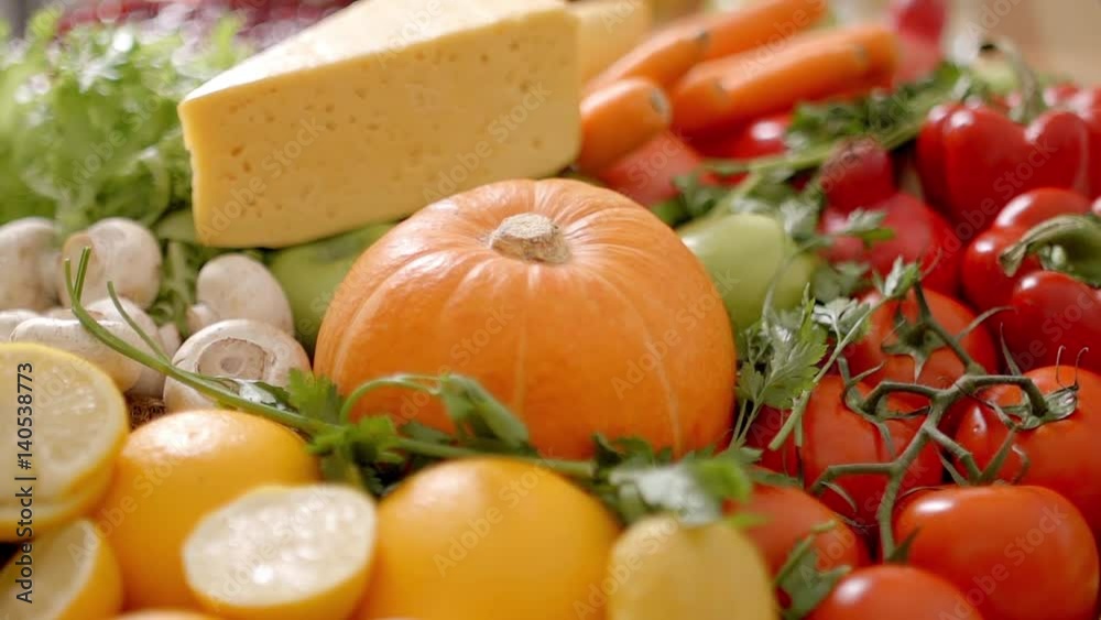 Fruits and vegetables in slow motion Fruits and vegetables in slow motion