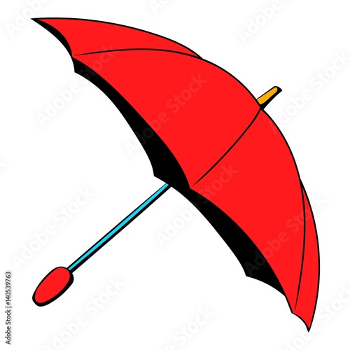 Red umbrella icon cartoon