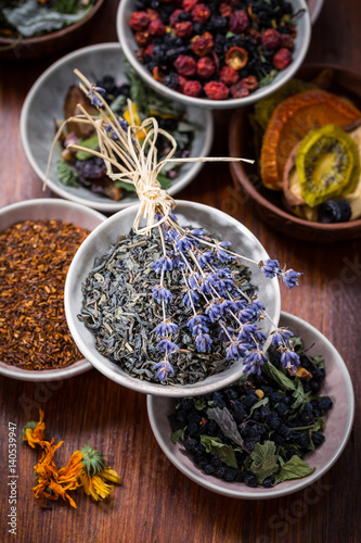 Assortment of herbal and fruit tea