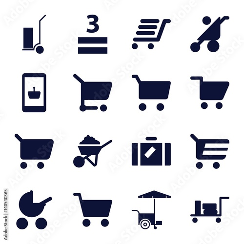 Set of 16 cart filled icons