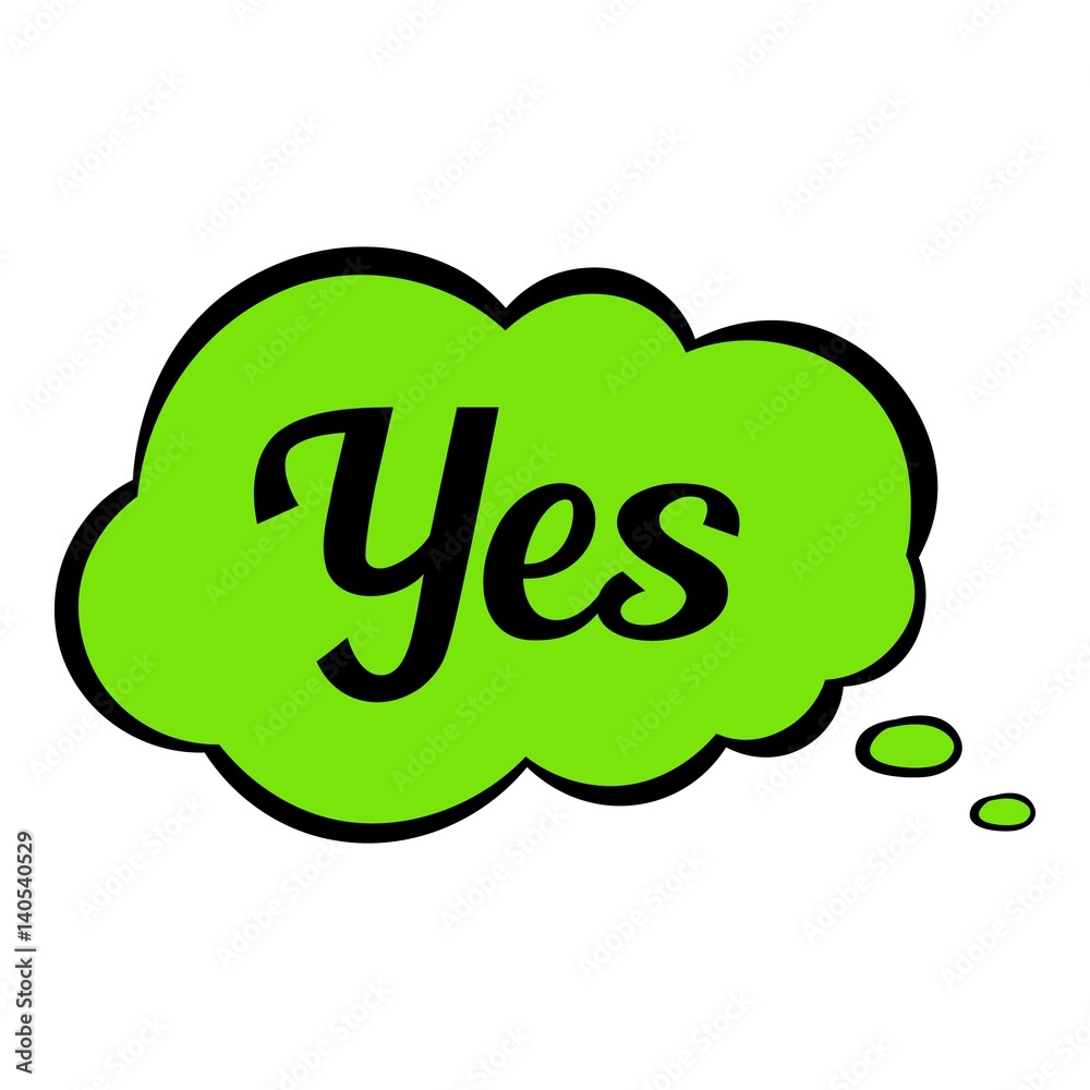 Yes in cloud icon cartoon Yes in cloud icon cartoon