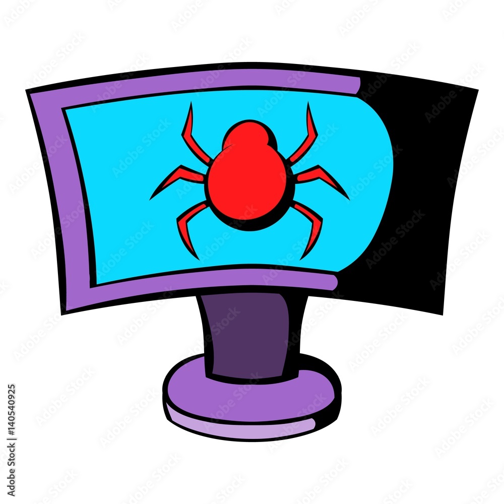 Laptop is infected by malware icon cartoon Laptop is infected by malware icon cartoon
