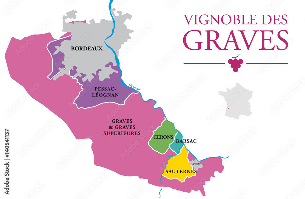 Carte du Vignoble des Graves
