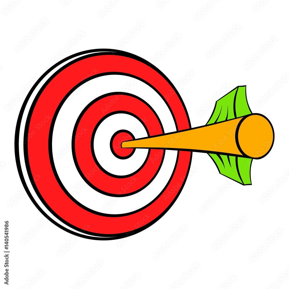 Target with arrow icon cartoon Target with arrow icon cartoon