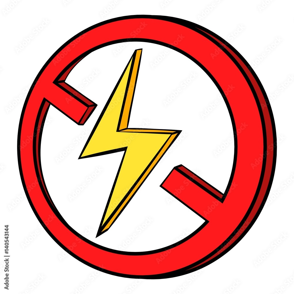 No lightning icon cartoon No lightning icon cartoon