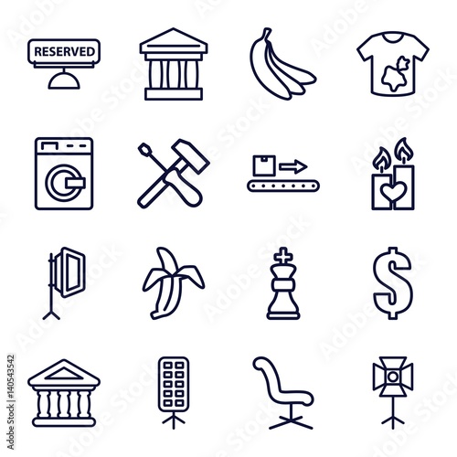 Set of 16 nobody outline icons