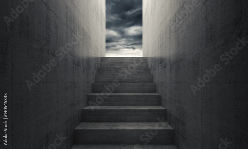 Stairway to heaven, empty dark interior
