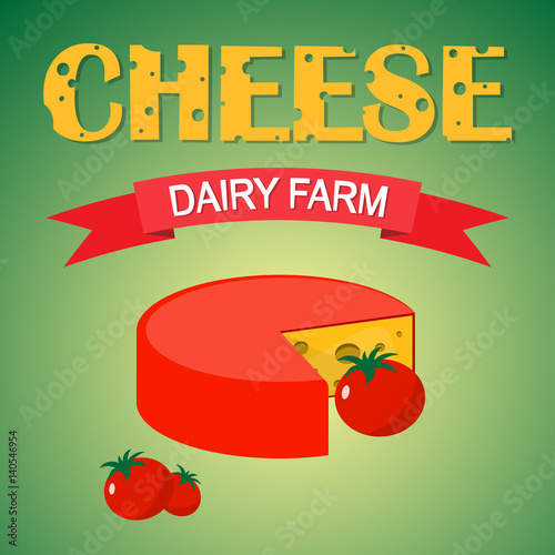 Fototapeta Naklejka Na Ścianę i Meble -  Triangular piece of cheese, cheese icon 3d, cheese realistic food, Vector illustration