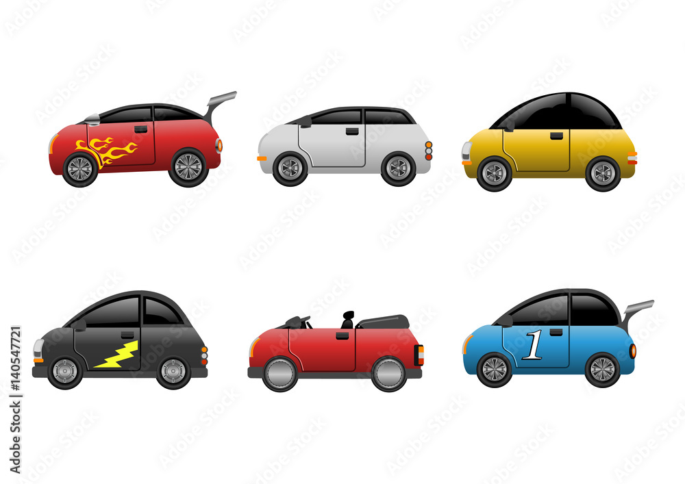 A set of electric sport cars. Vector Illustration