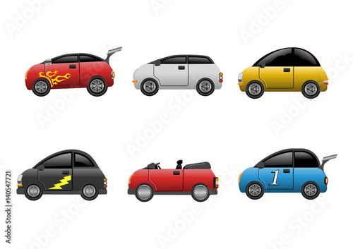 Fototapeta Naklejka Na Ścianę i Meble -  A set of electric sport cars. Vector Illustration