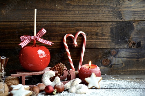 Weihnachtskarte - Apfel mit...