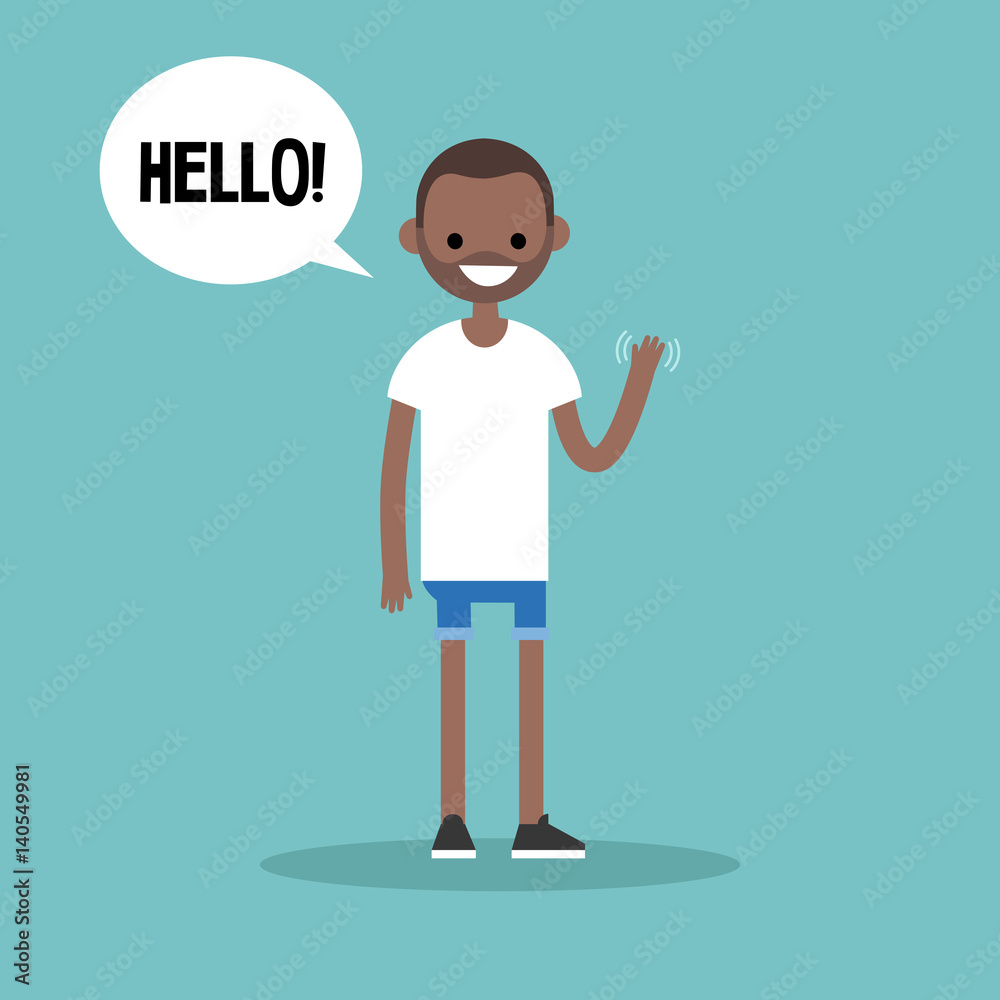 Friendly black man saying Friendly black man saying