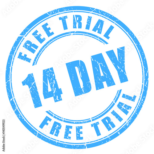 14 day free trial rubber stamp