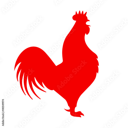 Red cock vector icon