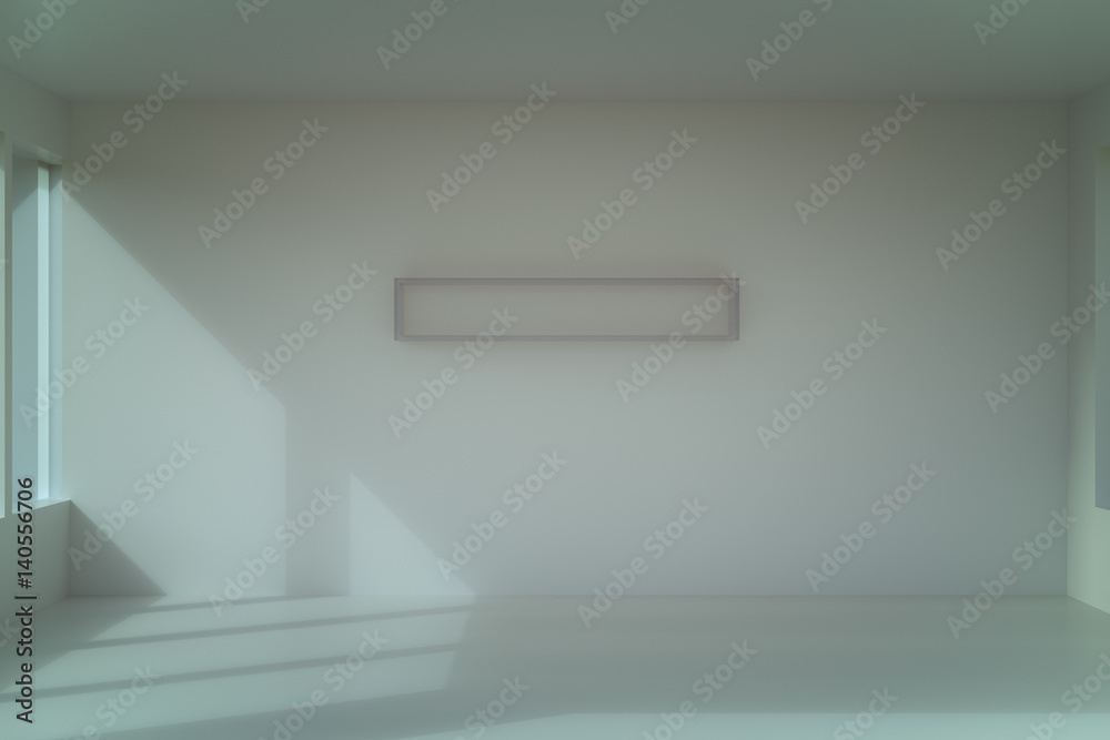 3d rendering of blank shelf on the wall 3d rendering of blank shelf on the wall