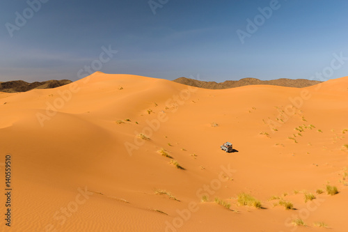 Safari car in the desert, Ouzina, Morocco