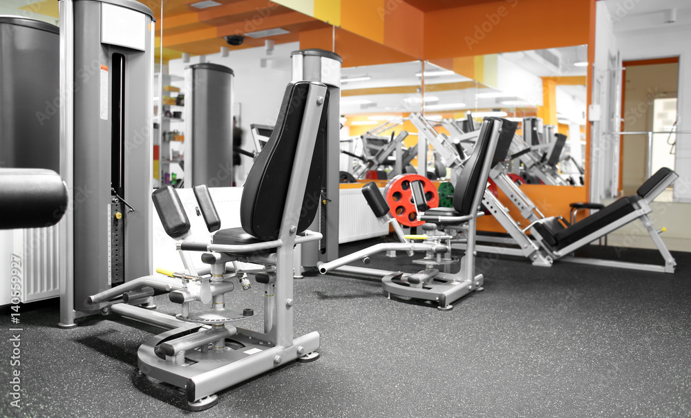 Gym interior with equipment Gym interior with equipment