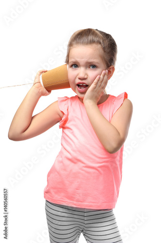 Cute little girl using plas...