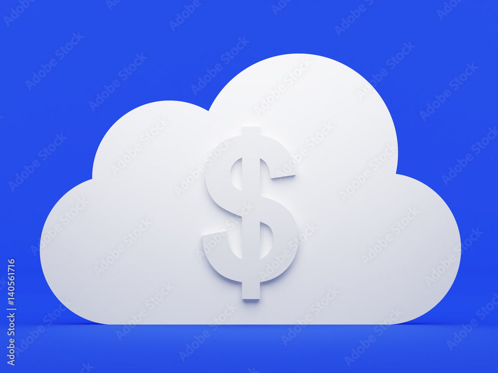 Cloud computing, online payment with dollar Cloud computing, online payment with dollar