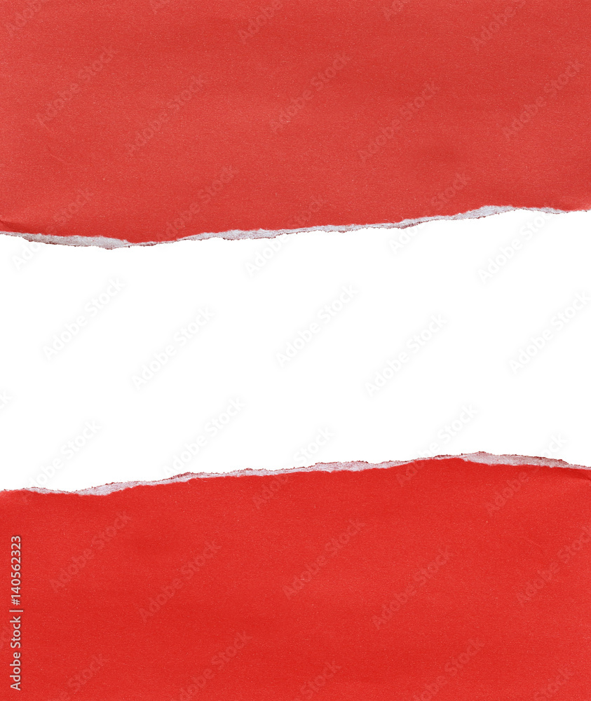 Torn Red Paper Isolated on White Background Torn Red Paper Isolated on White Background