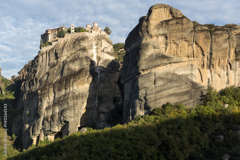 Amazing Panorama of Holy Monastery of Varlaam in Meteora, Thessaly, Greece