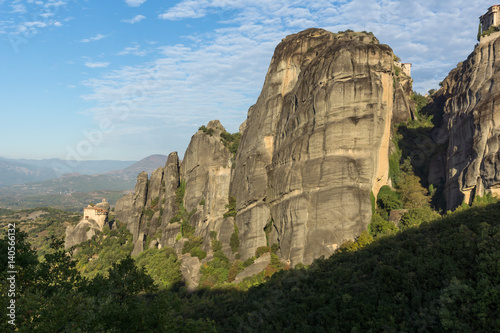 Panorama of Orthodox Monastery of St. Nicholas Anapausas in Meteora, Thessaly, Greece