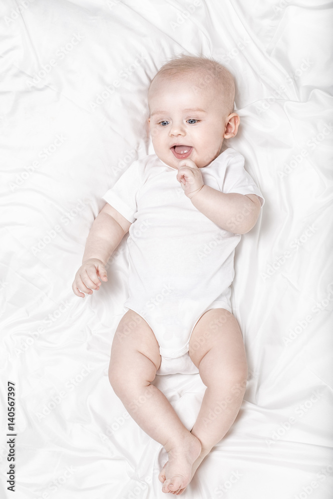 Happy little baby lying. Happy little baby lying.