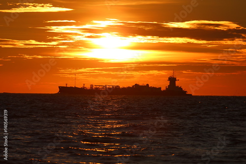 Ship at Sunset