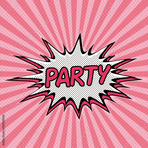 Patry pop art background with explosion effect