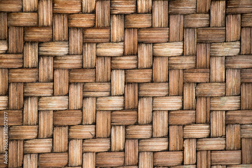 Closed up of brown color wooden weave texture background