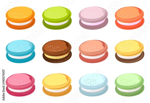 Set of colored macaroons