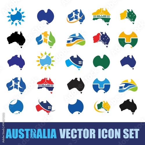 australia logo set. vector icon.
