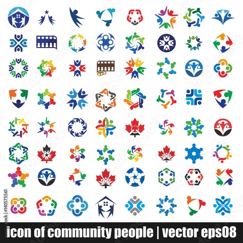 icon of community people. people vector logo. icon set.