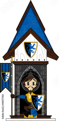Cute Cartoon Medieval Knight Character