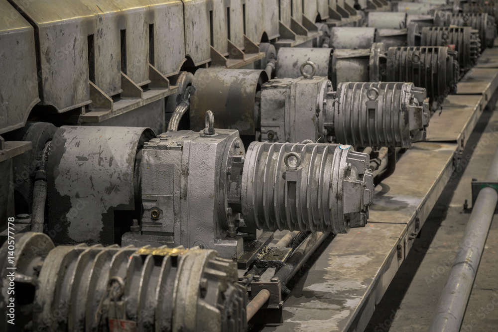 interior view of a steel factory,steel industry in city of China. interior view of a steel factory,steel industry in city of China.