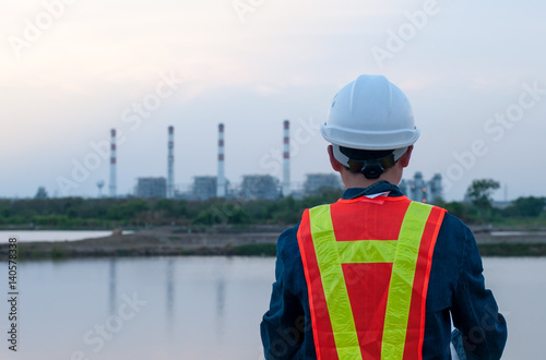 Engineers working in power plant